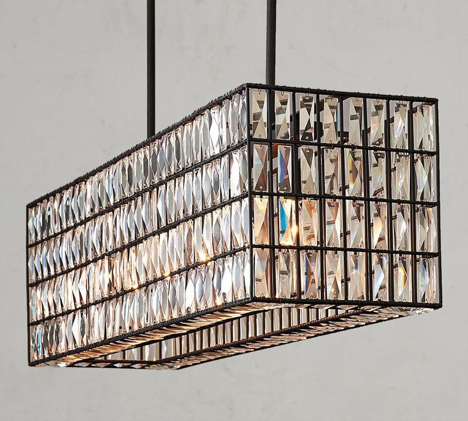 Adeline Crystal Rectangular Chandelier Pottery Barn Australia
